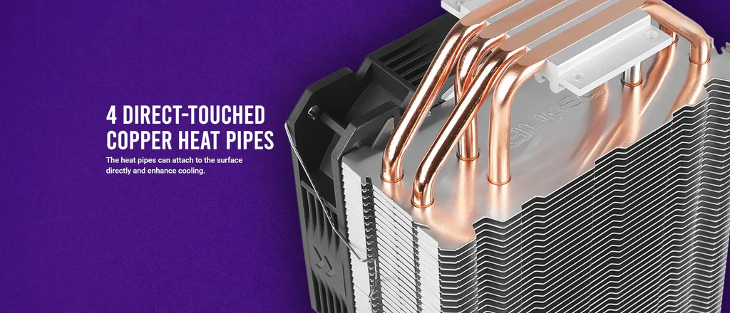 4 Direct-Touched Copper Heat Pipes