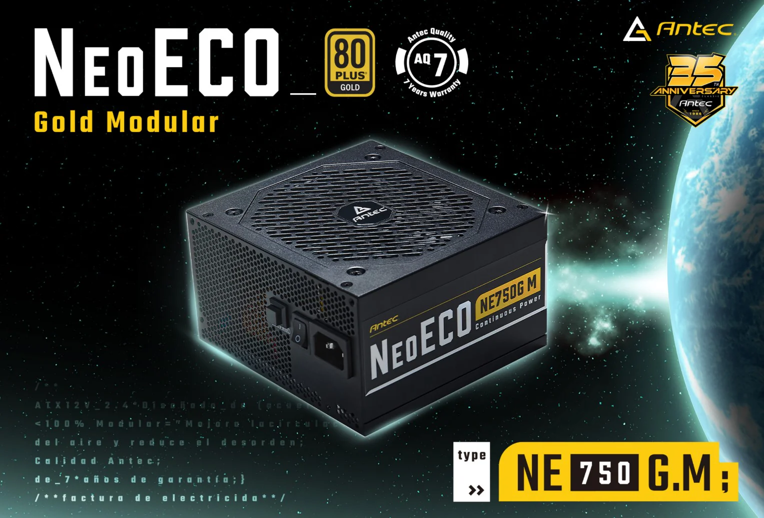 750W Continuous Power™ - Guaranteed 750W of Continuous Power from Antec