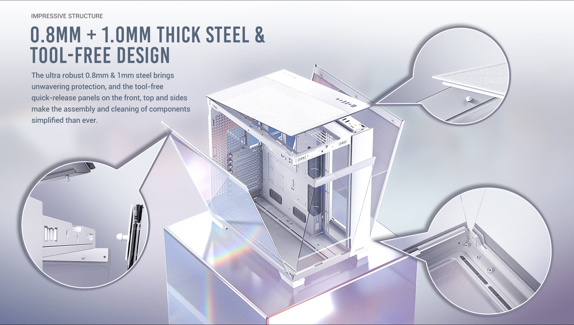 IMPRESSIVE STRUCTURE 0.8mm + 1.0mm thick steel & Tool-Free design