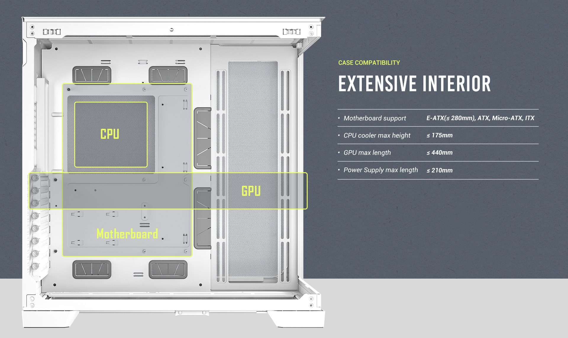 CASE COMPATIBILITY Extensive Interior