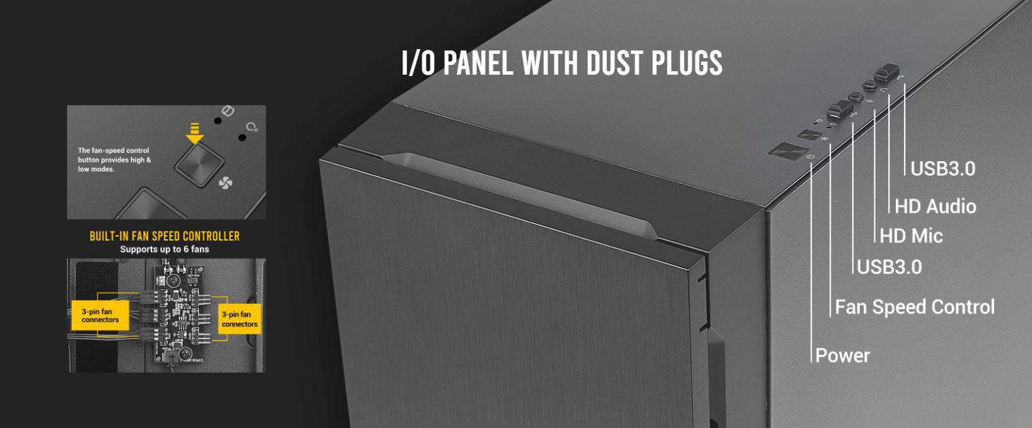 IO Panel with Dust Plugs