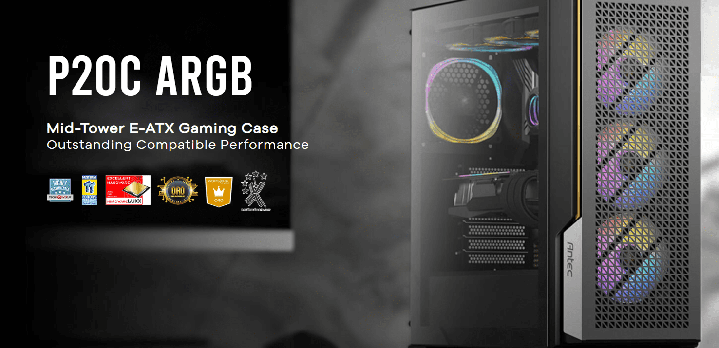 P20C argb Mid Tower E-ATX Gaming Case Outstanding Compatible Performance