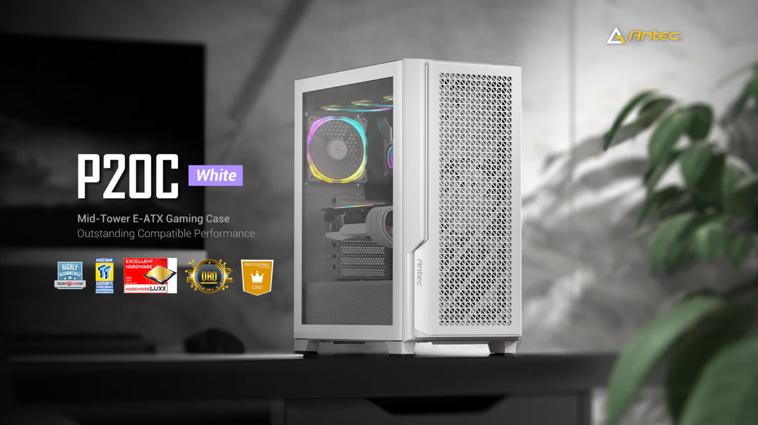 P20C wHITE Mid-Tower E-ATX Gaming Case Outstanding Compatible Performance