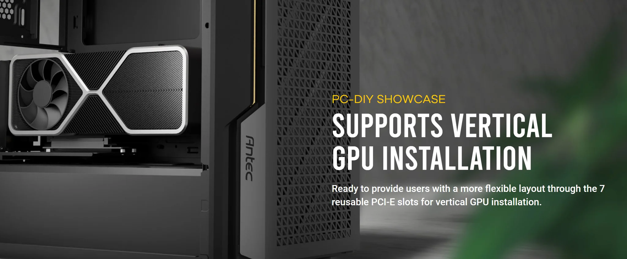 PC-DIY SHOWCASE Supports Vertical GPU Installation