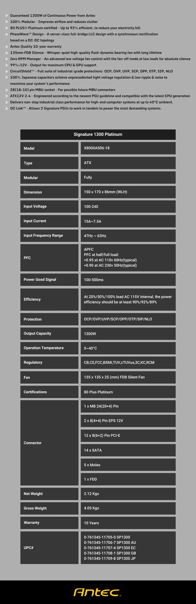 Signature_PLATINUM1300W_specification