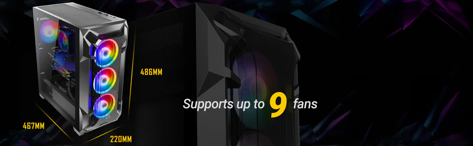 Support up to 9 fans