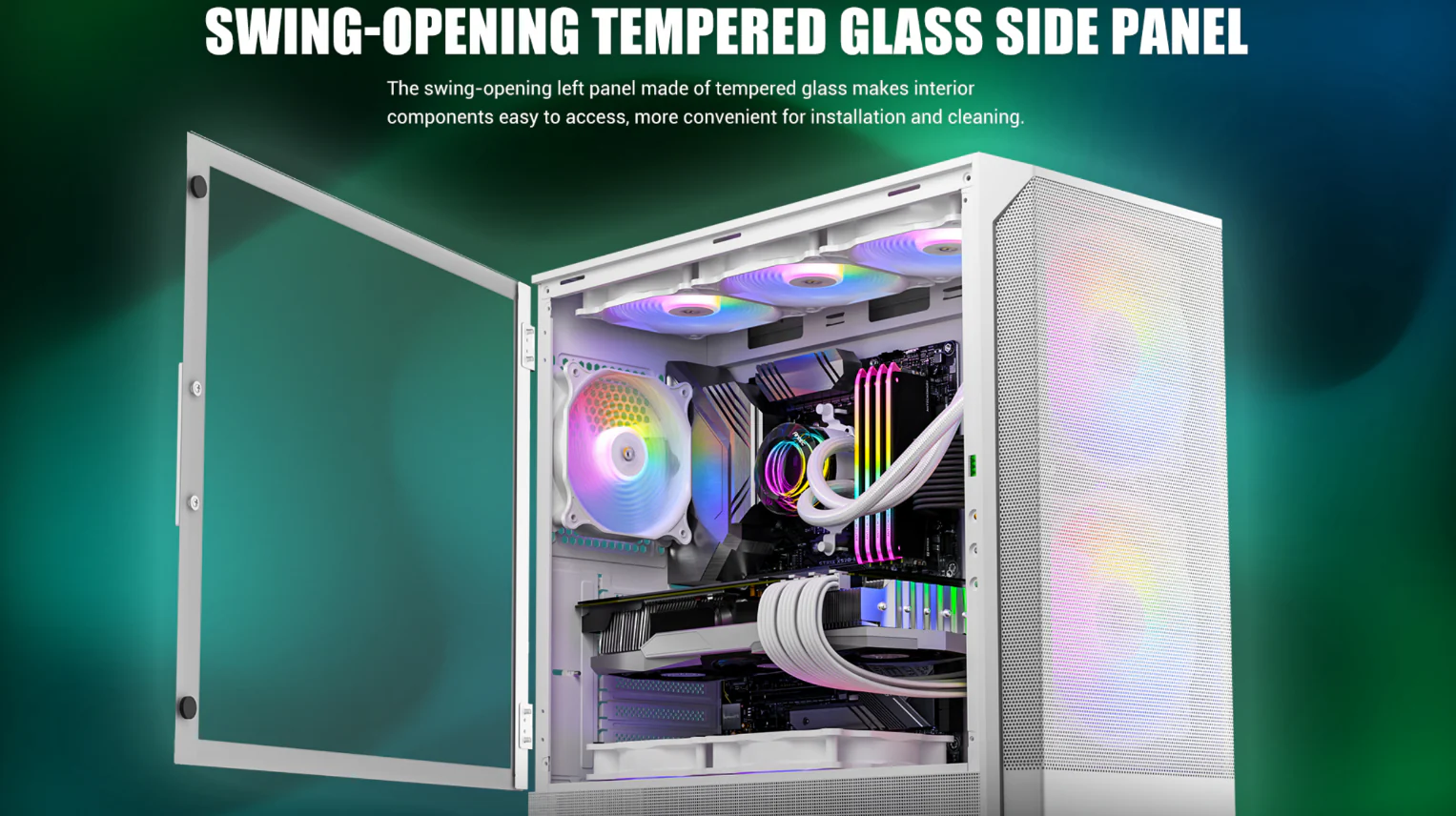 Swing-Opening Tempered Glass Side Panel