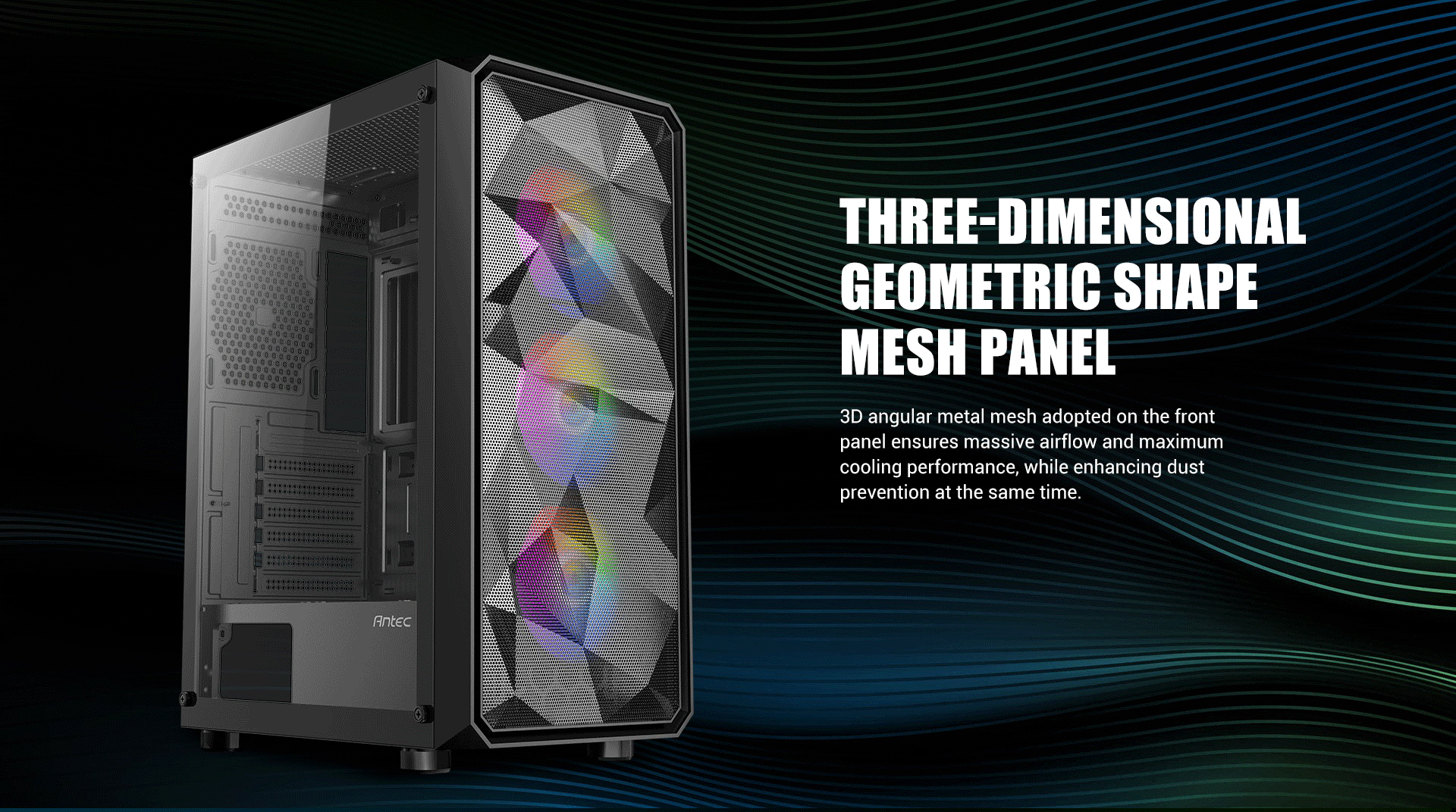 Three-dimensional geometric shape mesh panel