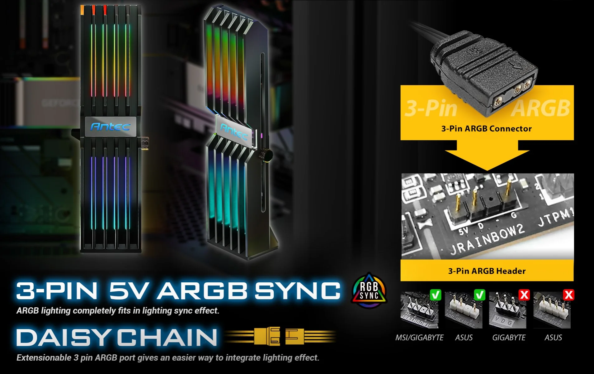 3-PIN 5V ARGB SYNC DAISY CHAIN