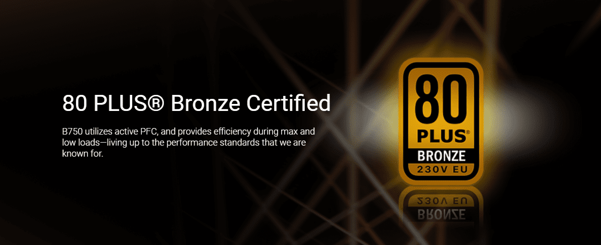 80 PLUS® Bronze Certified