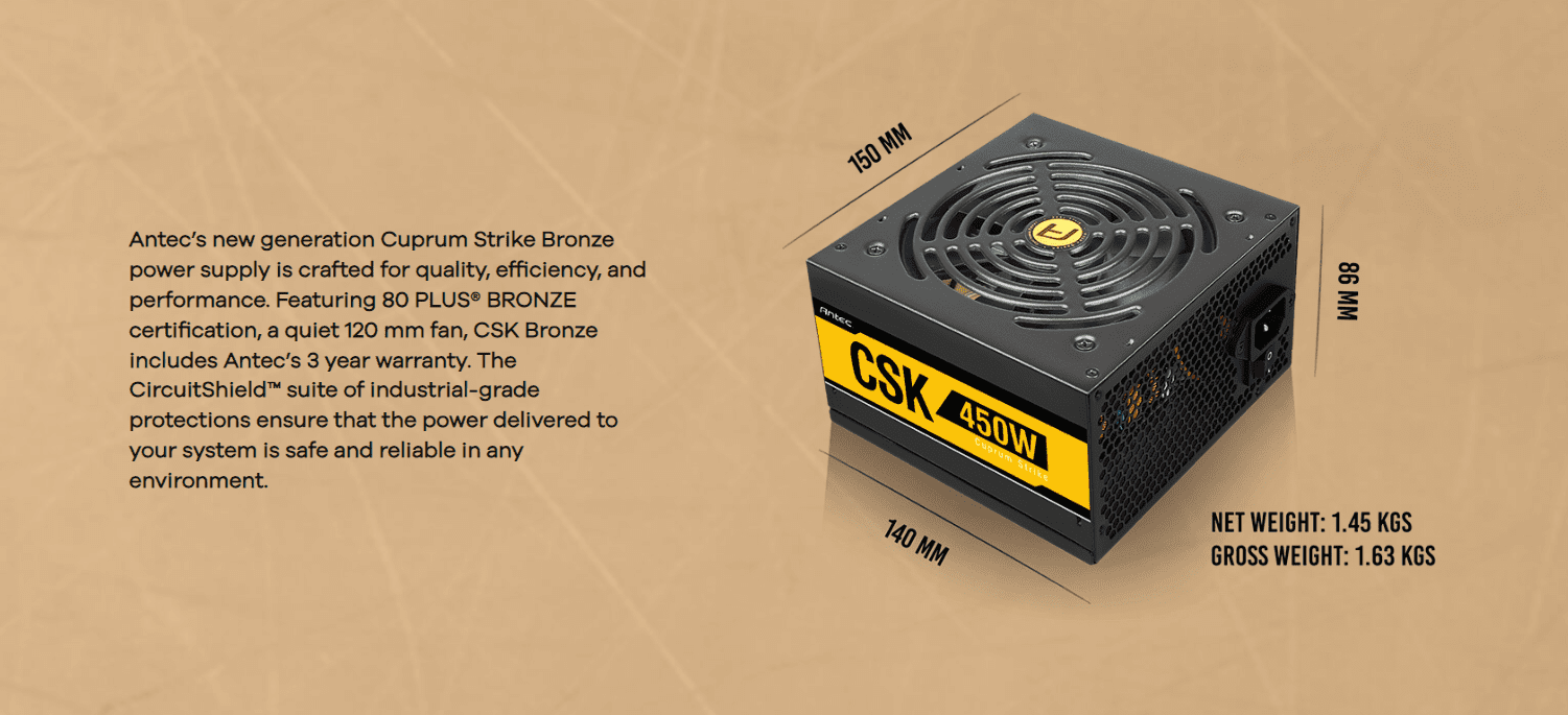 Antec’s new generation Cuprum Strike Bronze power supply