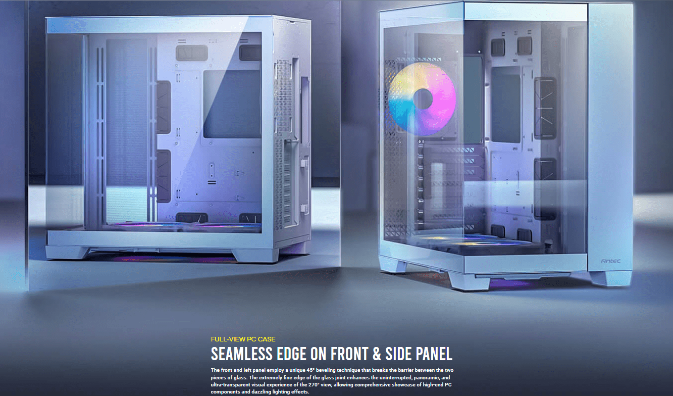 FULL-VIEW PC CASE Seamless edge on front & side panel