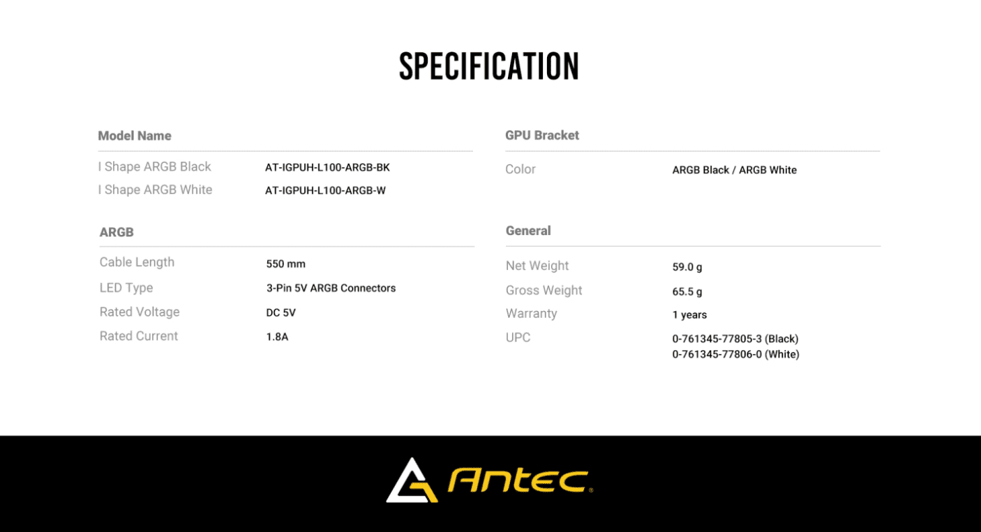 I shape argb gpu holder specification