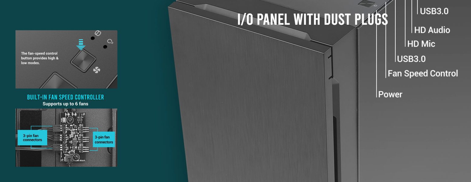 IO Panel with Dust Plugs