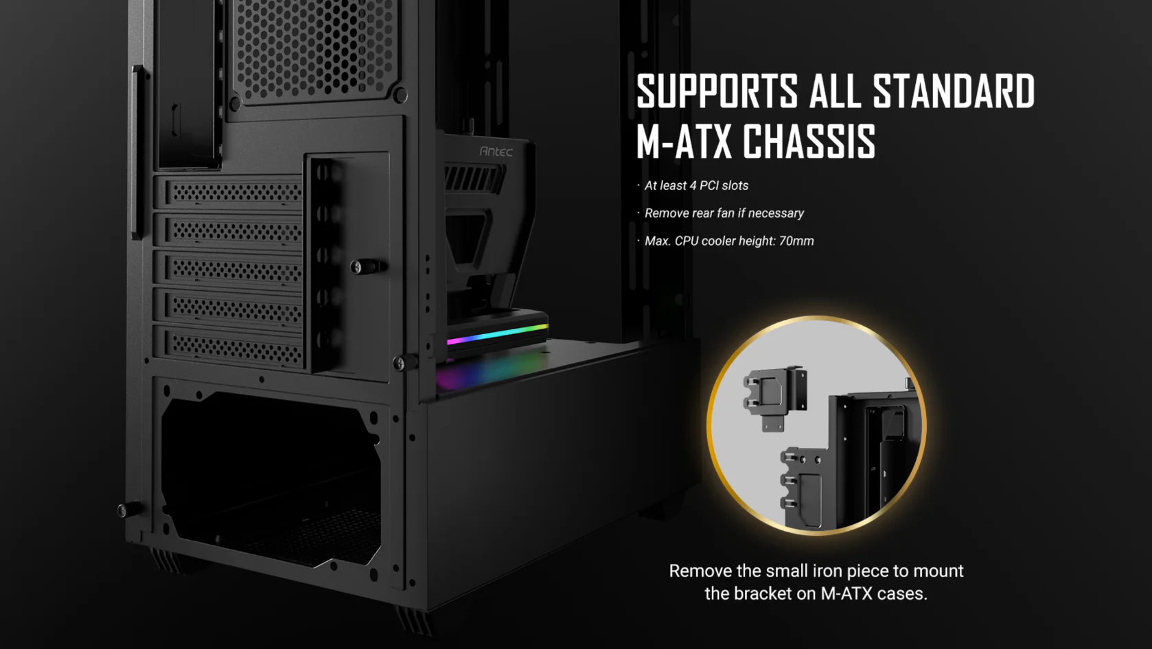 support all standard m-atx chassis